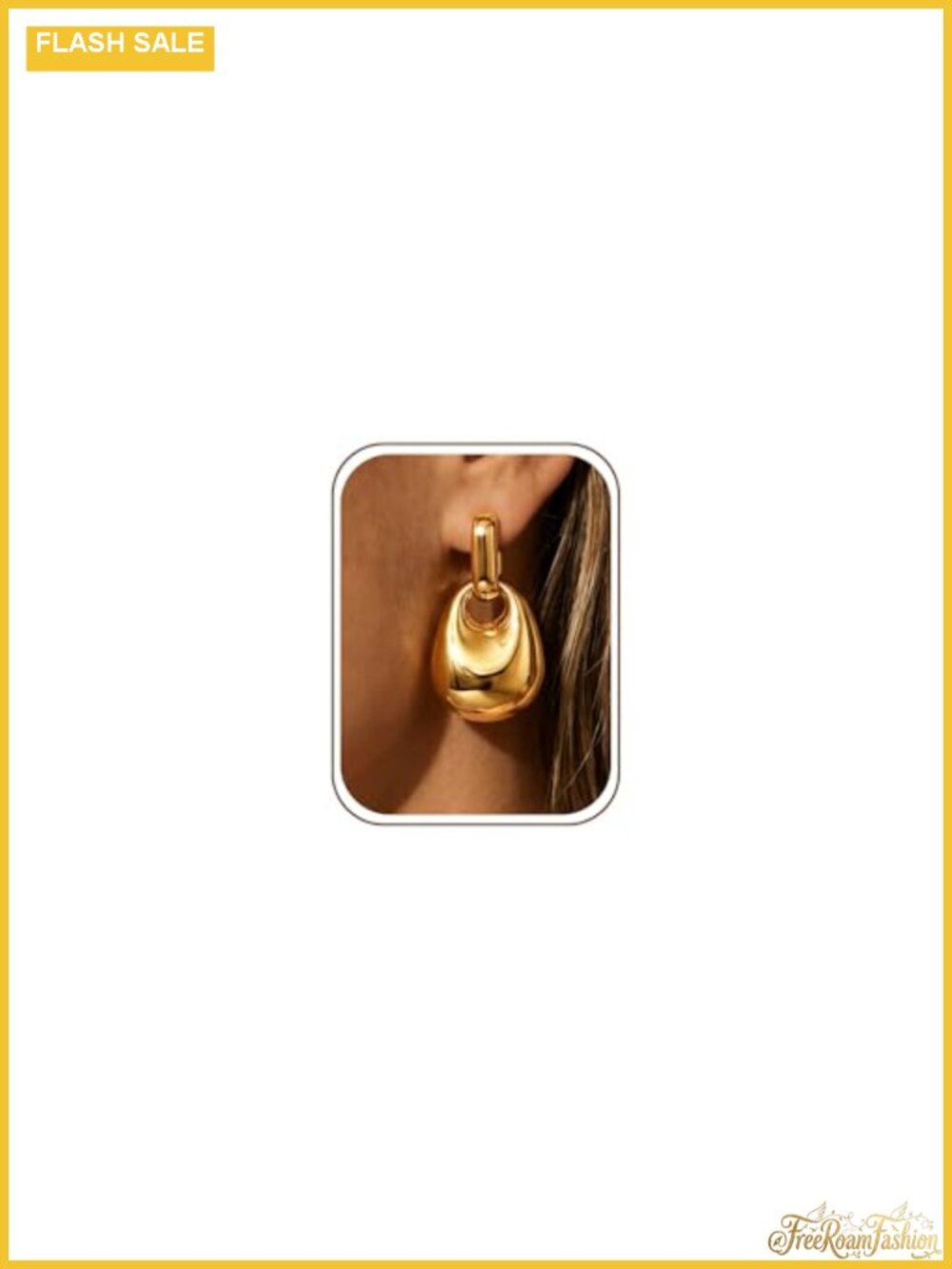 14K Gold Plated Convertible Chunky Hoop Huggie Earrings Dangle Statement